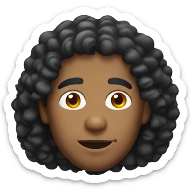 dominican man with meduim length curly hair  sticker