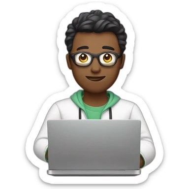 a video editor who works on a laptop sticker