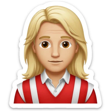 Adonis, Beauty God from Rome Mythology with long blonde hair, red and white outfit, sticker