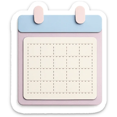 soft pastel gentle habit tracker grid with subtle shadow and delicate dotted lines sticker
