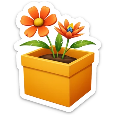 bitte ein bild von einem eistee mit papageiblumengeschmack aber mit so einer box und draußen eine papageiblume sticker
