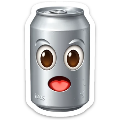 crushed soda can sticker