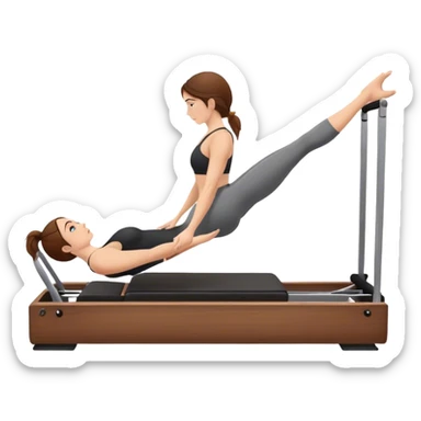 Reformer Pilates brown hair  sticker