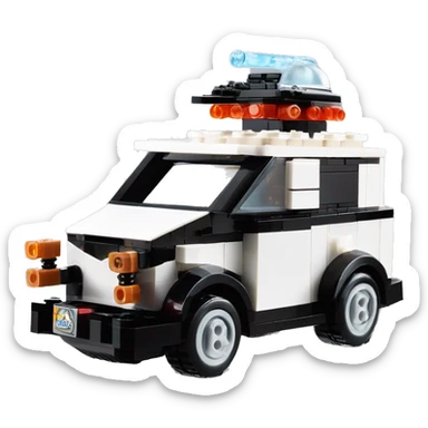 1/18 Lego Barbie dream nightmare vw bug rv camper Haunted Cabin Darth Vader’s ice cube race car with bright white headlights and light saber bumpers  sticker
