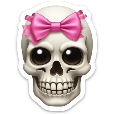 Skull with a pink bow sticker