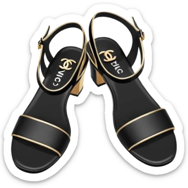 Hyperrealistic Chanel sandals, design should emphasize clean, thin, smooth lines to enhance the visual appeal,  8k sticker