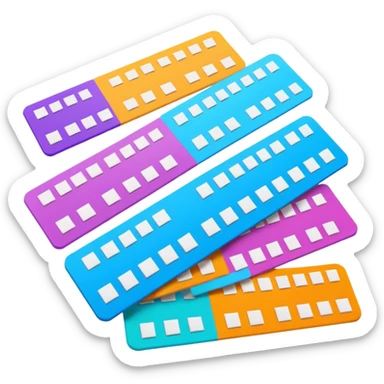Create blank lottery coupons fanned out, clean and colorful, with different header colors and simple grid sections. No numbers, no text sticker