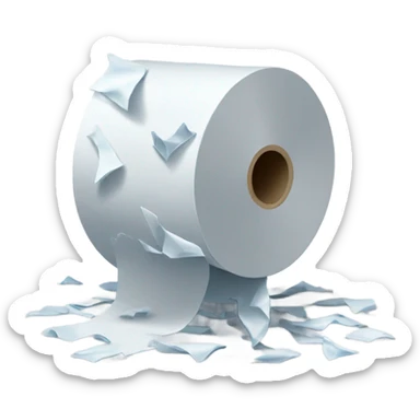 Toilet paper made out of shards sticker