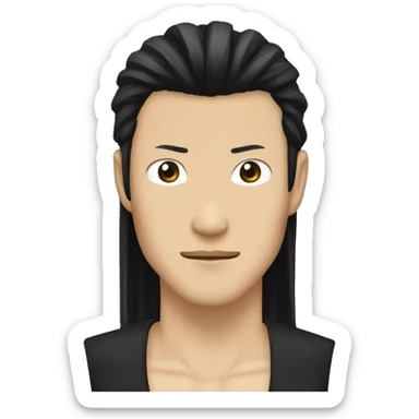 Men gangster keisuke baji with long black hair  without hat sticker