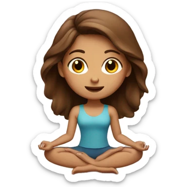 Brown hair yoga girl sticker