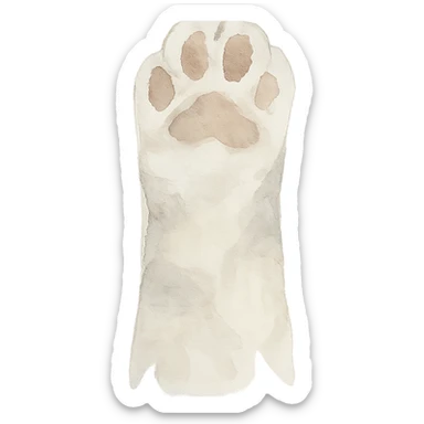 cat paw, loose and expressive brushwork sticker