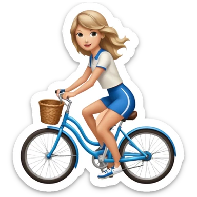 Tylor Swift riding on a bike sticker