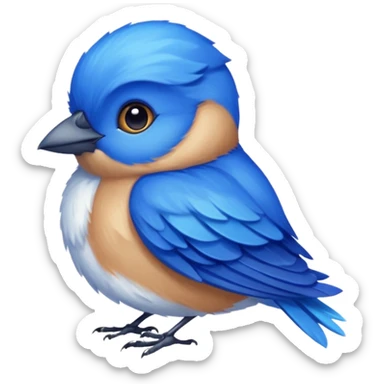a bluebird emoji in an oil painting style sticker