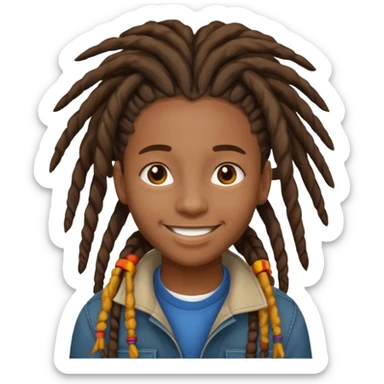an african teen with dreadblocks sticker