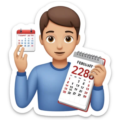 Flipping the calendar of February sticker