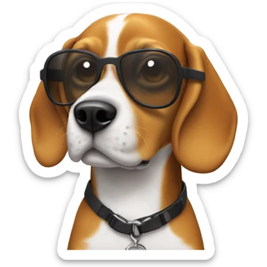 beagle with sunglases sticker