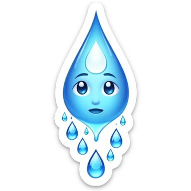 A glowing soul essence with teardrops flowing down, emotional spiritual energy sticker