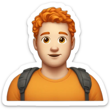 20 years old little bit fat boy with orange hair and freckles sticker