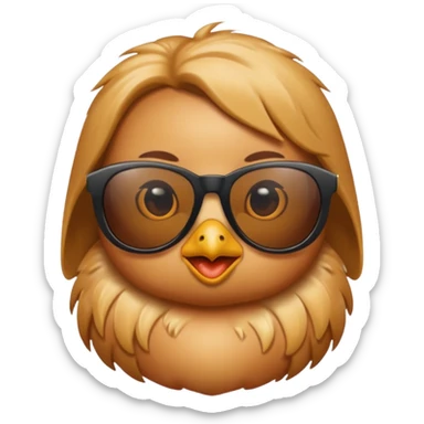A chick wearing sunglasses sticker