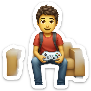 Garçon qui joue à la console  sticker
