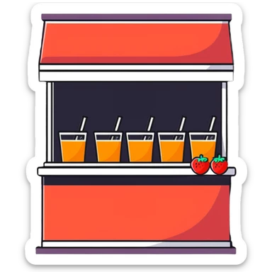 fresh fruit juice bar with colorful drinks sticker
