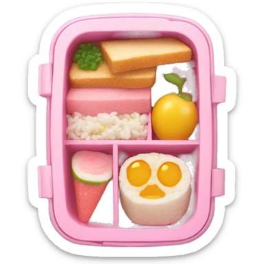 Light pink bento box open sticker