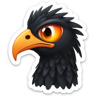 black phoenix with orange eyes sticker