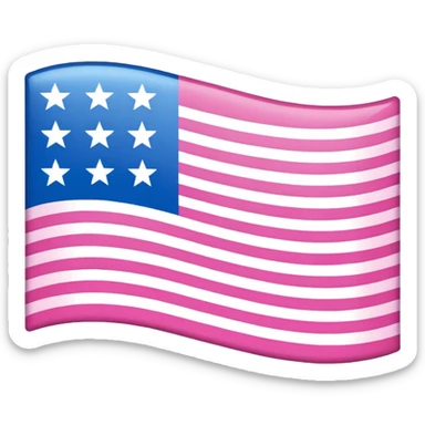 Drapeau Americain rose 100% sauf les etoile et les Bandes le bleu remplacer par du rose sticker
