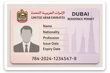 Dubai residence permit sticker