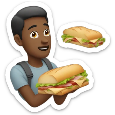 Guy dreaming about a sandwich  sticker
