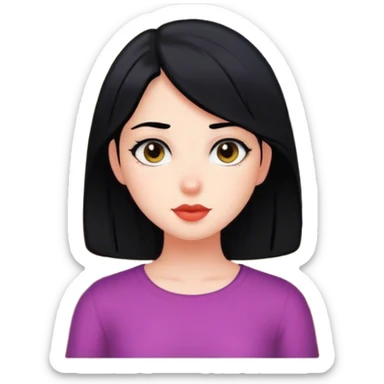 girl with black hair indoors sticker
