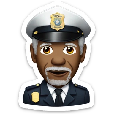 Morgan freeman as a police officer  sticker
