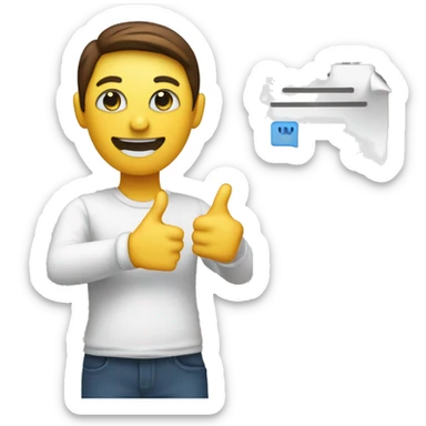 "A person holding a feedback form with a happy face emoji and a thumbs-up gesture, representing positive feedback."A person with a feedback form with happy face and thumbs up sticker