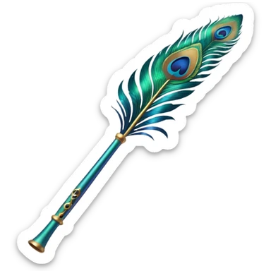 Peacock feather flute sticker