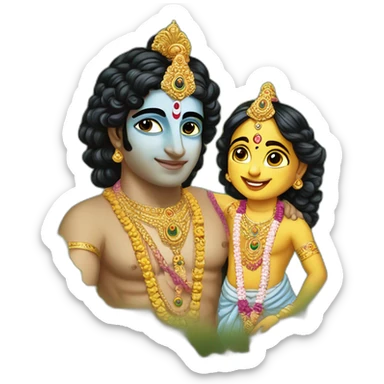 Shree krishna with basuri sticker