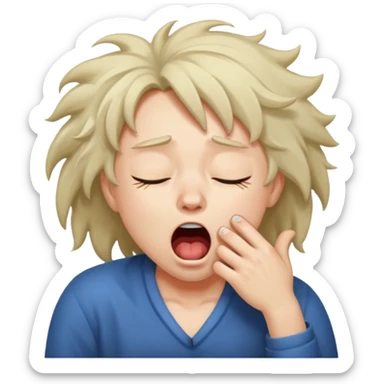 yawning sleepy character sticker