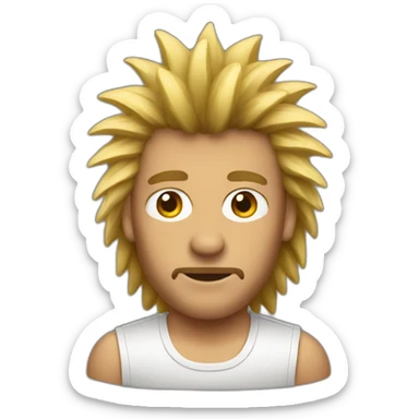 Man with spiked mullet sticker