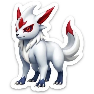 Shiny Badass Cool Absol-Zangoose-Pokémon-Fakémon-hybrid-creature (full body) sticker