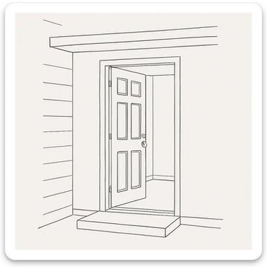 endi menga brohouse sartarish xonasini tashqaridan chizib ber eshigi ochiq bulsin faqat sticker