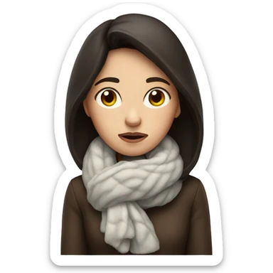 Brunette feeling cold sticker