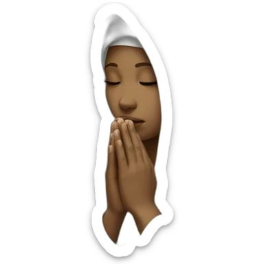 A veiled girl prays sticker
