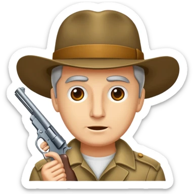 Mann zielt mit seiner Pistole auf seinen Kopf sticker