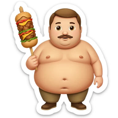 Fat man with kebab sticker