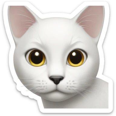 A White cat With black spot on the forehead  sticker