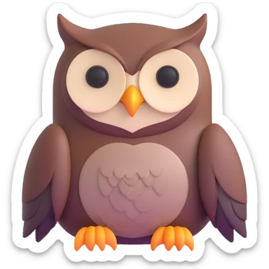 sleepy owl sticker