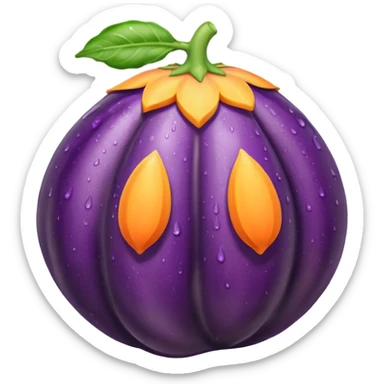 Eggplant and peach wet sticker
