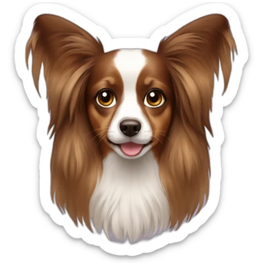 papillon dog girl sticker