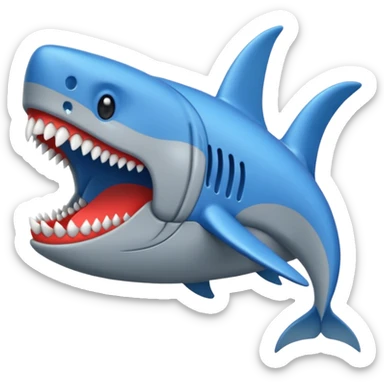 tiburon con zapatos azules sticker