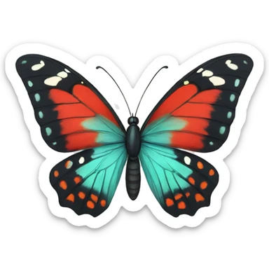 mariposa roja sticker