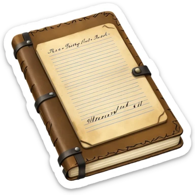 A heavily used field notebook sticker